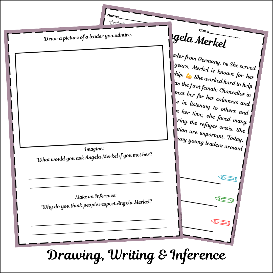 Angela Merkel | Short Reading Comprehension Creative Worksheet