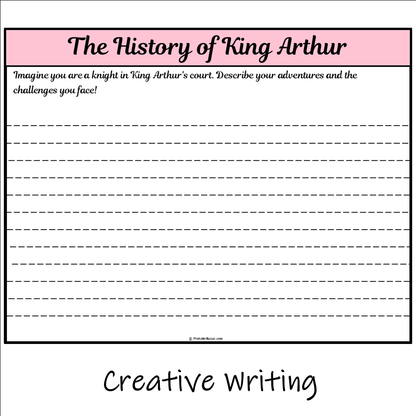 The History of King Arthur | Main Idea and Supporting Details Reading Passage and Questions