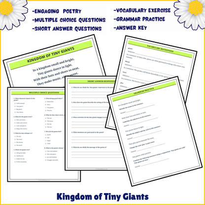 Kingdom of Tiny Giants | Poem Grammar Worksheet Printable Activity