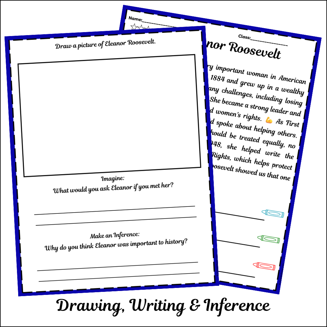 Eleanor Roosevelt | Short Reading Comprehension Creative Worksheet