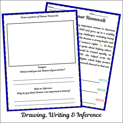 Eleanor Roosevelt | Short Reading Comprehension Creative Worksheet