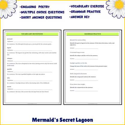 Mermaid's Secret Lagoon | Poem Grammar Worksheet Printable Activity