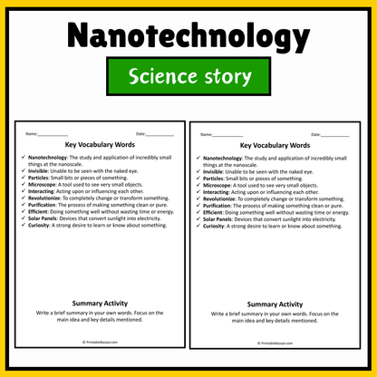 Nanotechnology | Science Story Reading Comprehension Activity