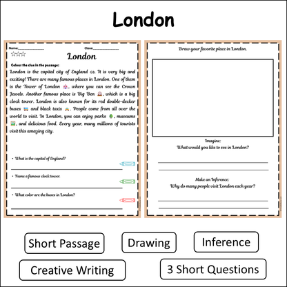 London | Short Reading Comprehension Creative Worksheet