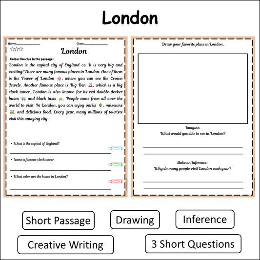 London | Short Reading Comprehension Creative Worksheet