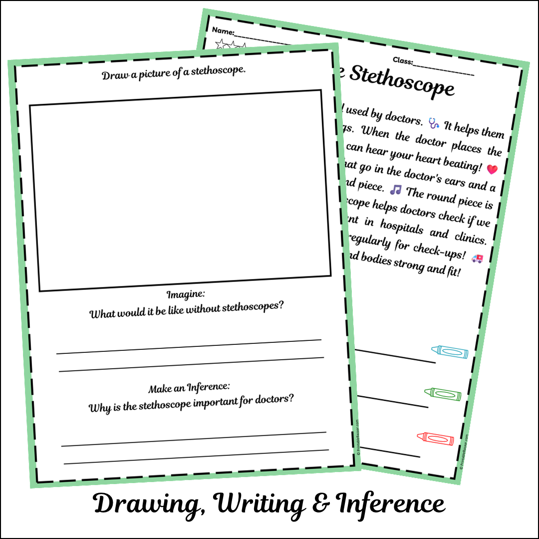 The Stethoscope | Short Reading Comprehension Creative Worksheet