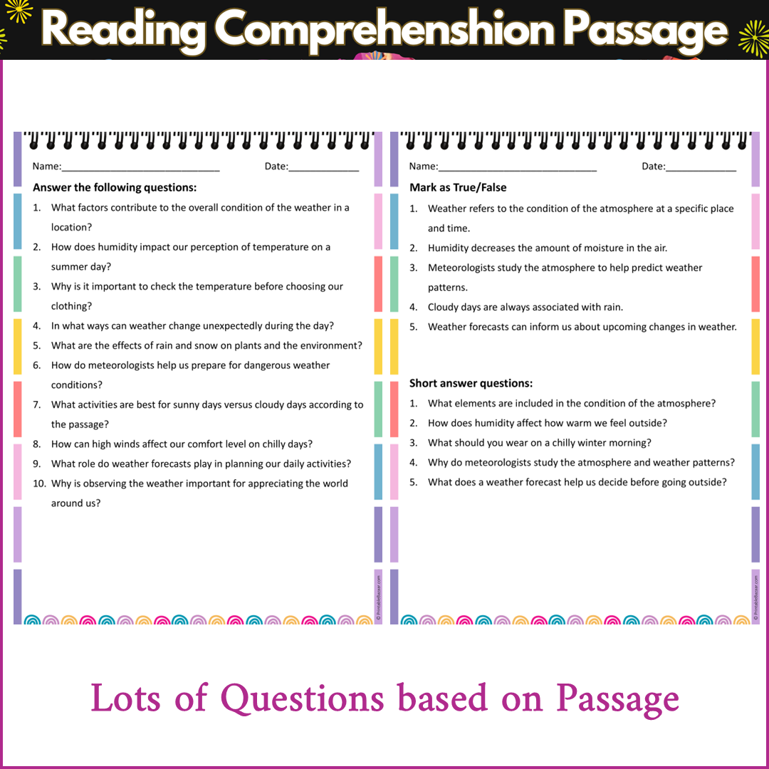 The Weather | Reading Comprehension Passage and Questions