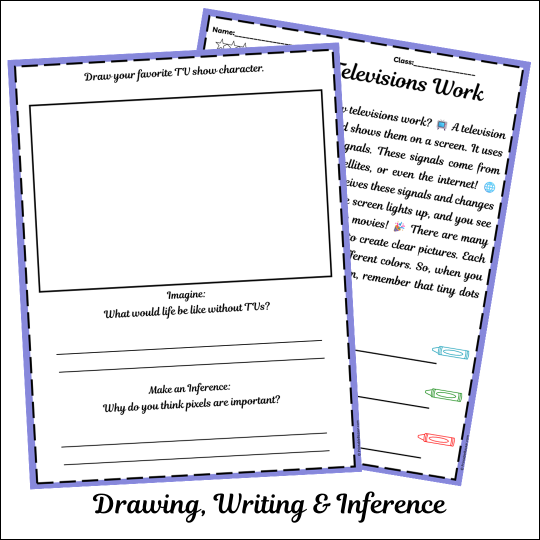 How Televisions Work | Short Reading Comprehension Creative Worksheet