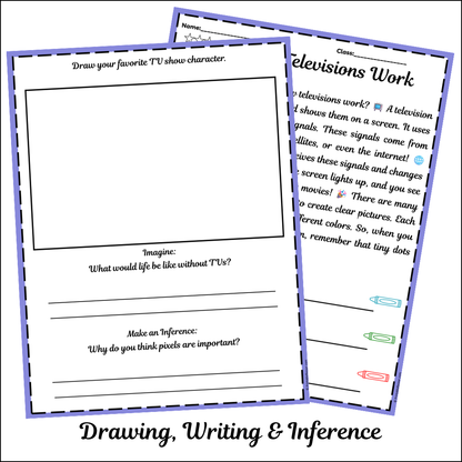 How Televisions Work | Short Reading Comprehension Creative Worksheet