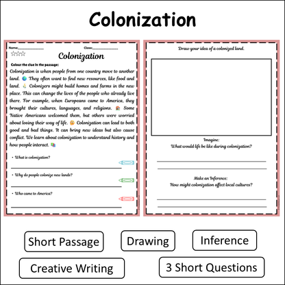 Colonization | Short Reading Comprehension Creative Worksheet