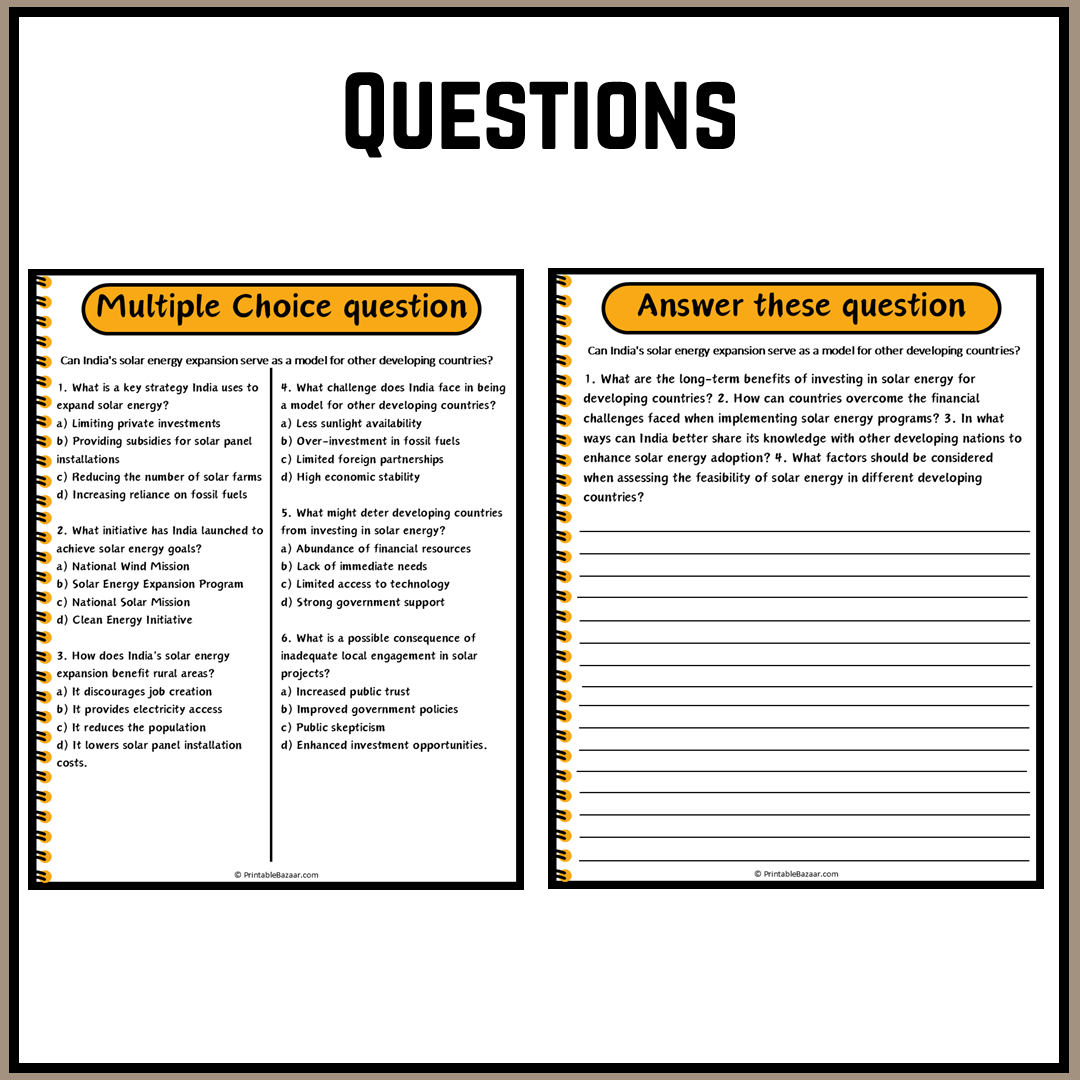 Can India's solar energy expansion serve as a model for other developing countries? | Debate Case Study Worksheet