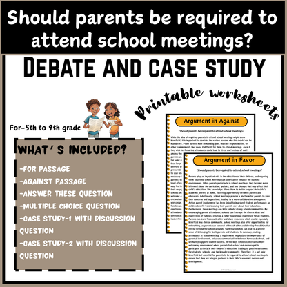 Should parents be required to attend school meetings? | Debate Case Study Worksheet