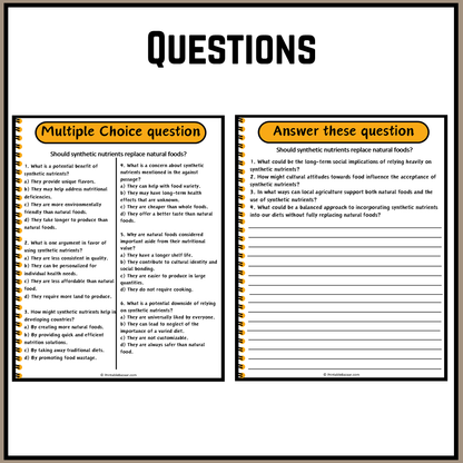 Should synthetic nutrients replace natural foods? | Debate Case Study Worksheet