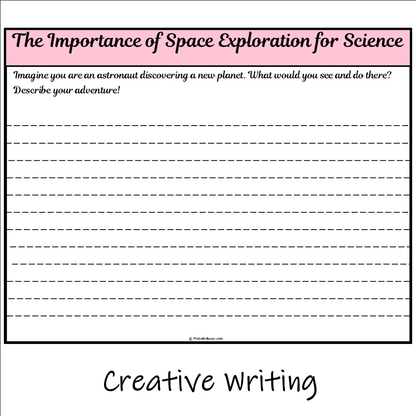 The Importance of Space Exploration for Science | Main Idea and Supporting Details Reading Passage and Questions