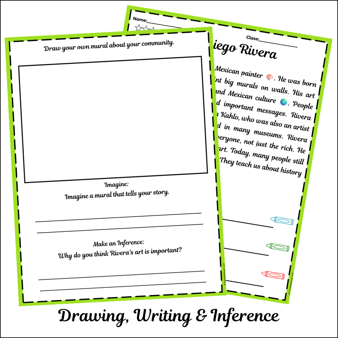 Diego Rivera | Short Reading Comprehension Creative Worksheet
