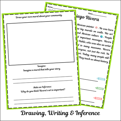 Diego Rivera | Short Reading Comprehension Creative Worksheet