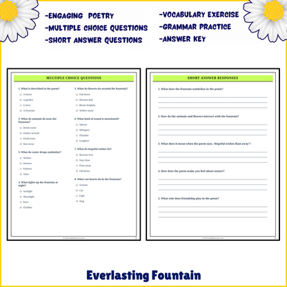 Everlasting Fountain | Poem Grammar Worksheet Printable Activity