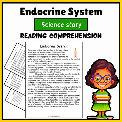 Endocrine System | Science Story Reading Comprehension Activity