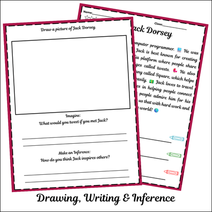 Jack Dorsey | Short Reading Comprehension Creative Worksheet