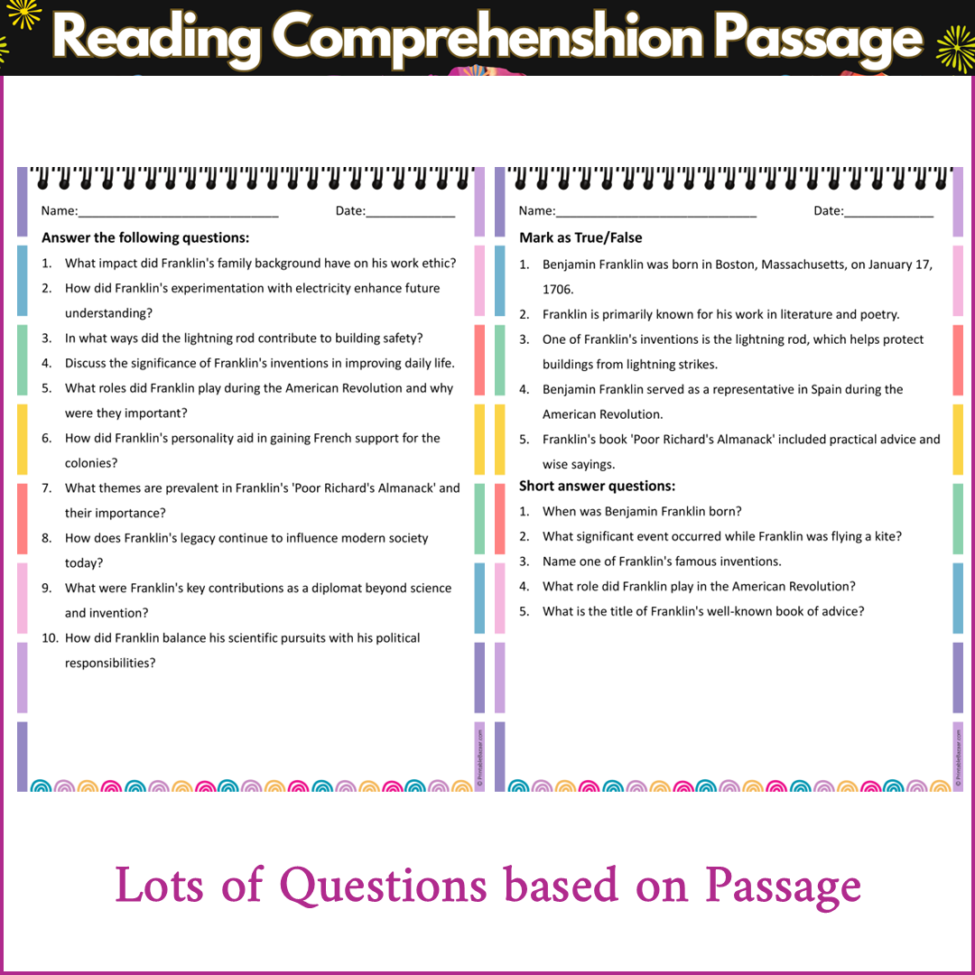 Benjamin Franklin | Reading Comprehension Passage and Questions