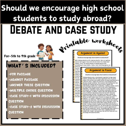 Should we encourage high school students to study abroad? | Debate Case Study Worksheet