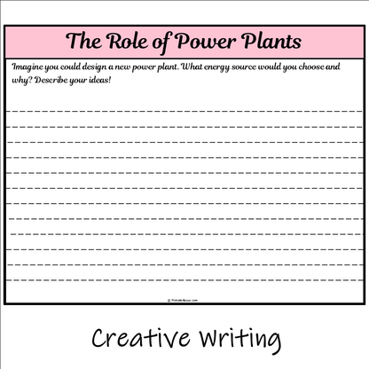 The Role of Power Plants | Main Idea and Supporting Details Reading Passage and Questions