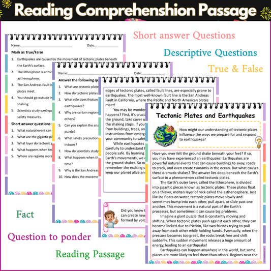 Tectonic Plates and Earthquakes | Reading Comprehension Passage and Questions