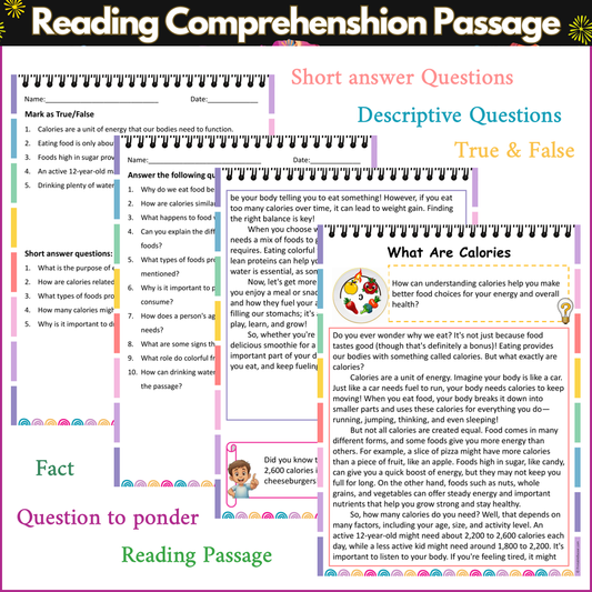 What Are Calories | Reading Comprehension Passage and Questions