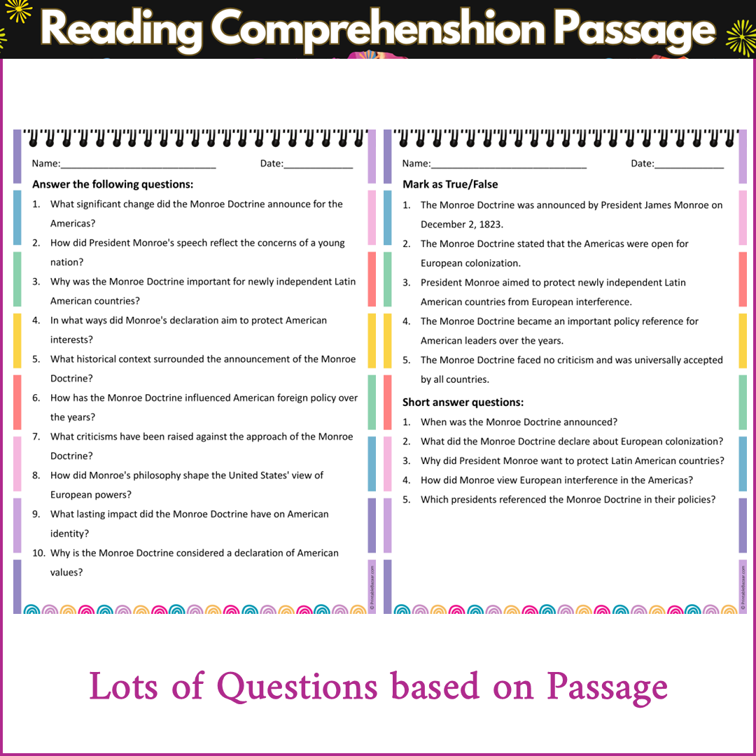 The Monroe Doctrine | Reading Comprehension Passage and Questions