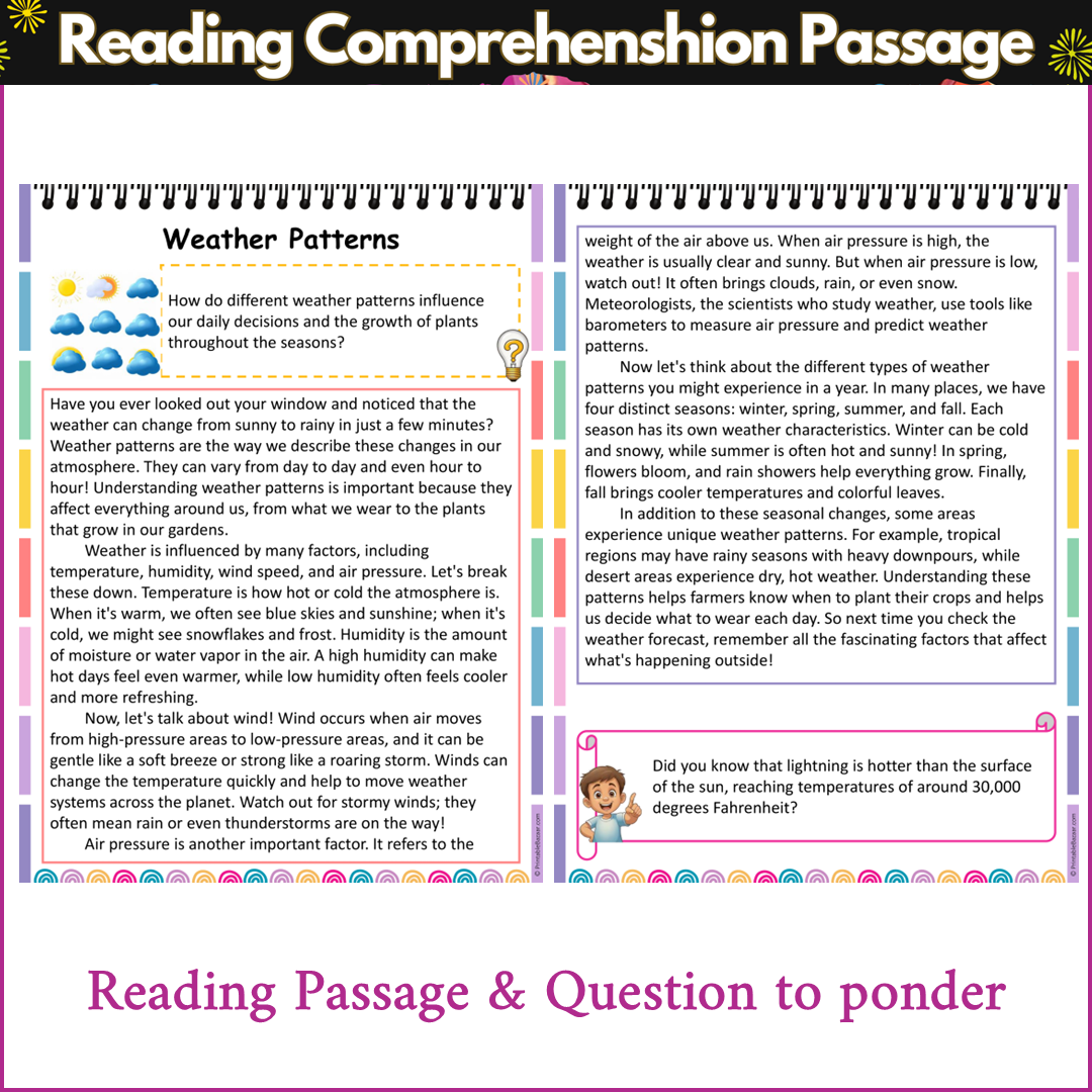 Weather Patterns | Reading Comprehension Passage and Questions