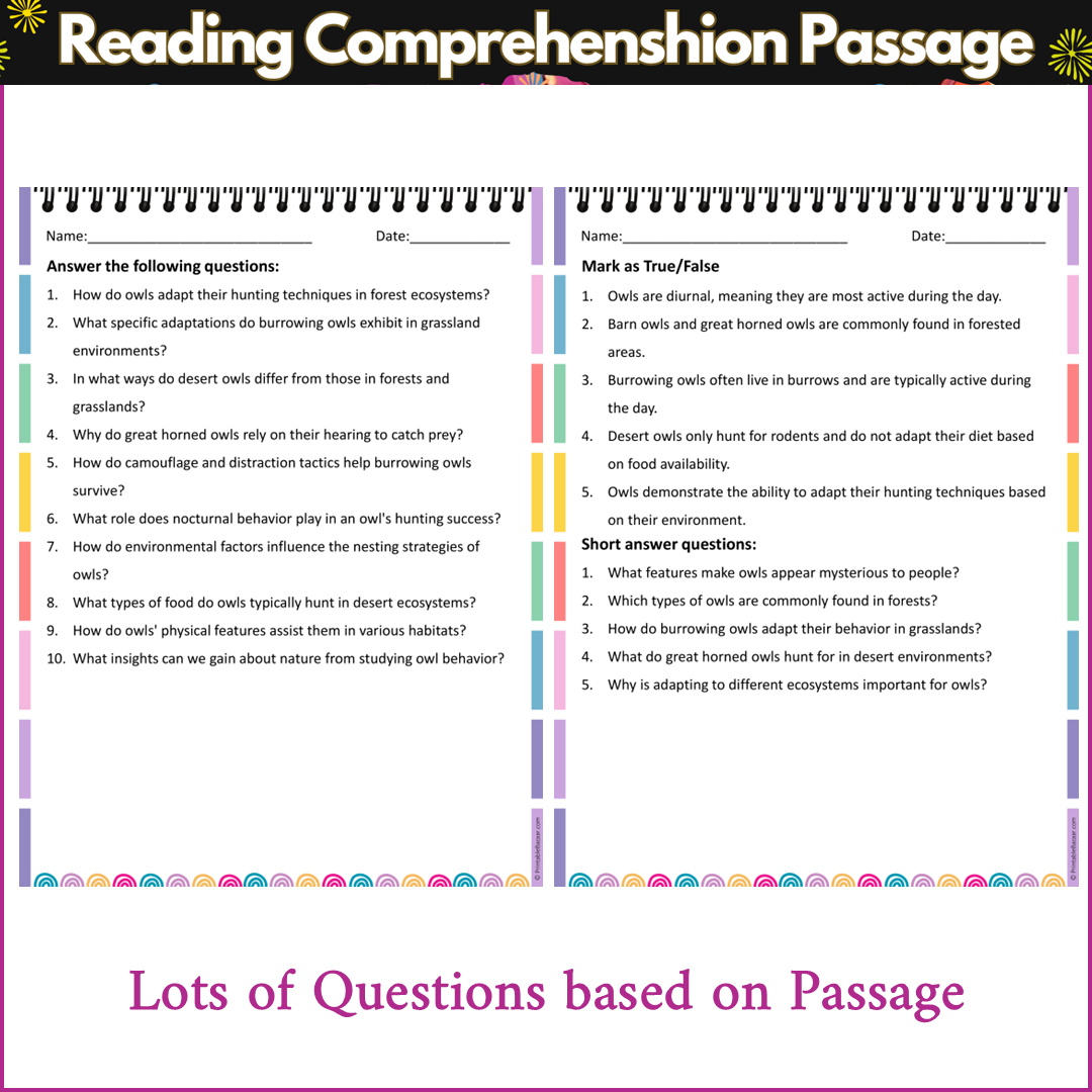 Behavior of Owls in Different Ecosystems | Reading Comprehension Passage and Questions