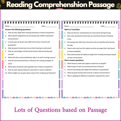 Behavior of Owls in Different Ecosystems | Reading Comprehension Passage and Questions