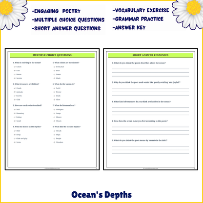 Ocean's Depths | Poem Grammar Worksheet Printable Activity