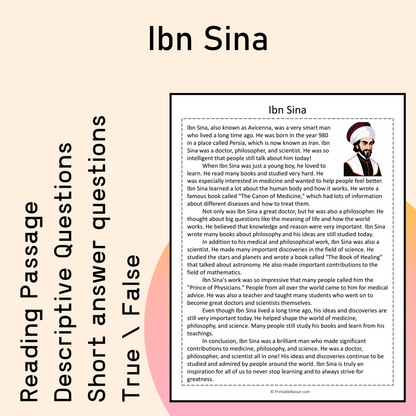 Ibn Sina | Reading Comprehension Passage Printable Activity