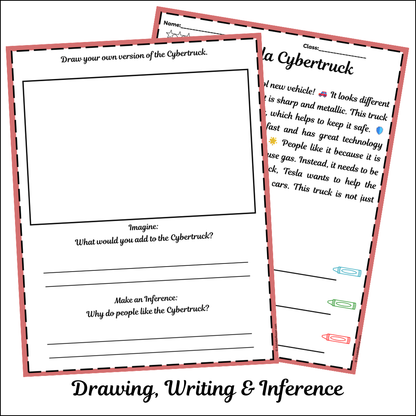 Tesla Cybertruck | Short Reading Comprehension Creative Worksheet