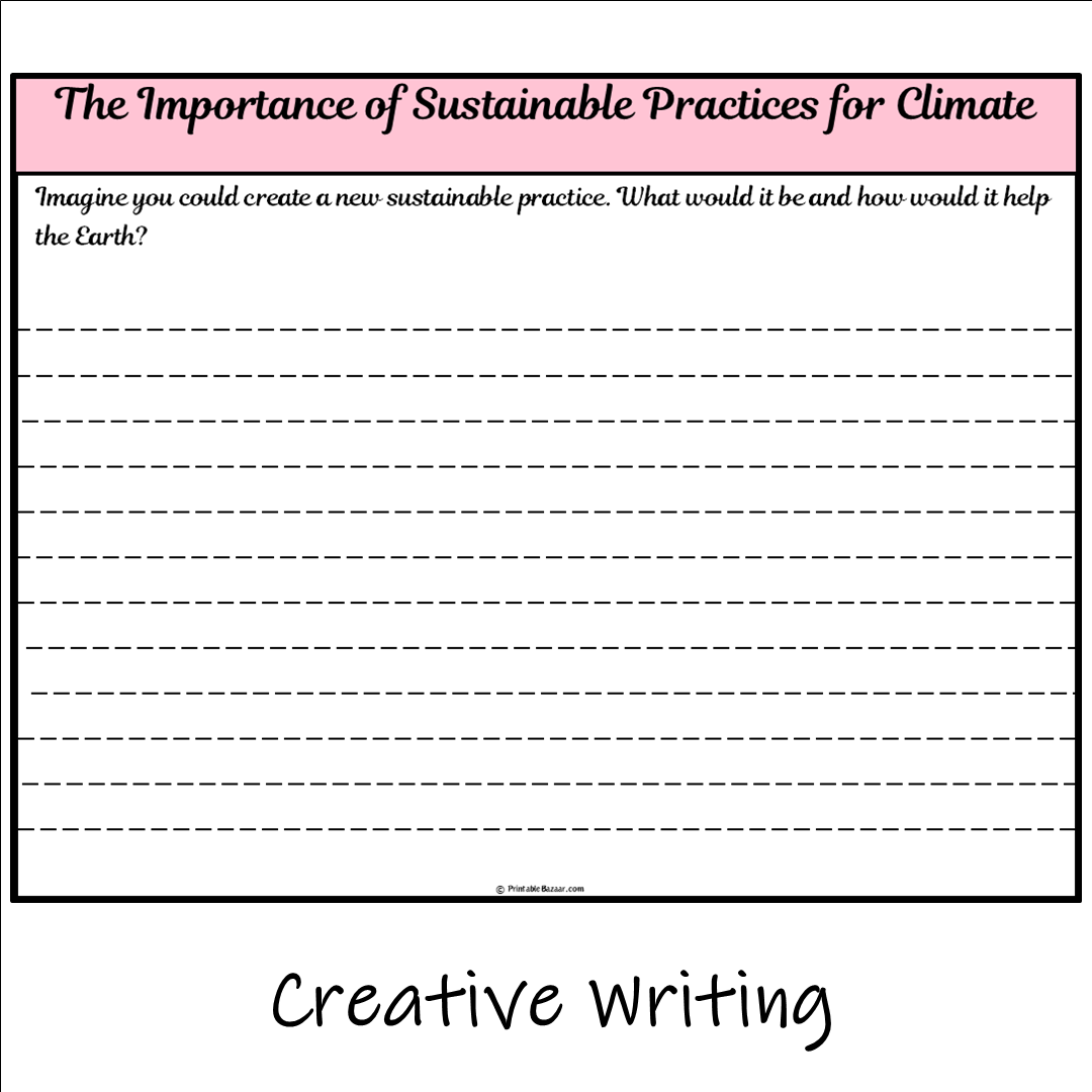 The Importance of Sustainable Practices for Climate | Main Idea and Supporting Details Reading Passage and Questions