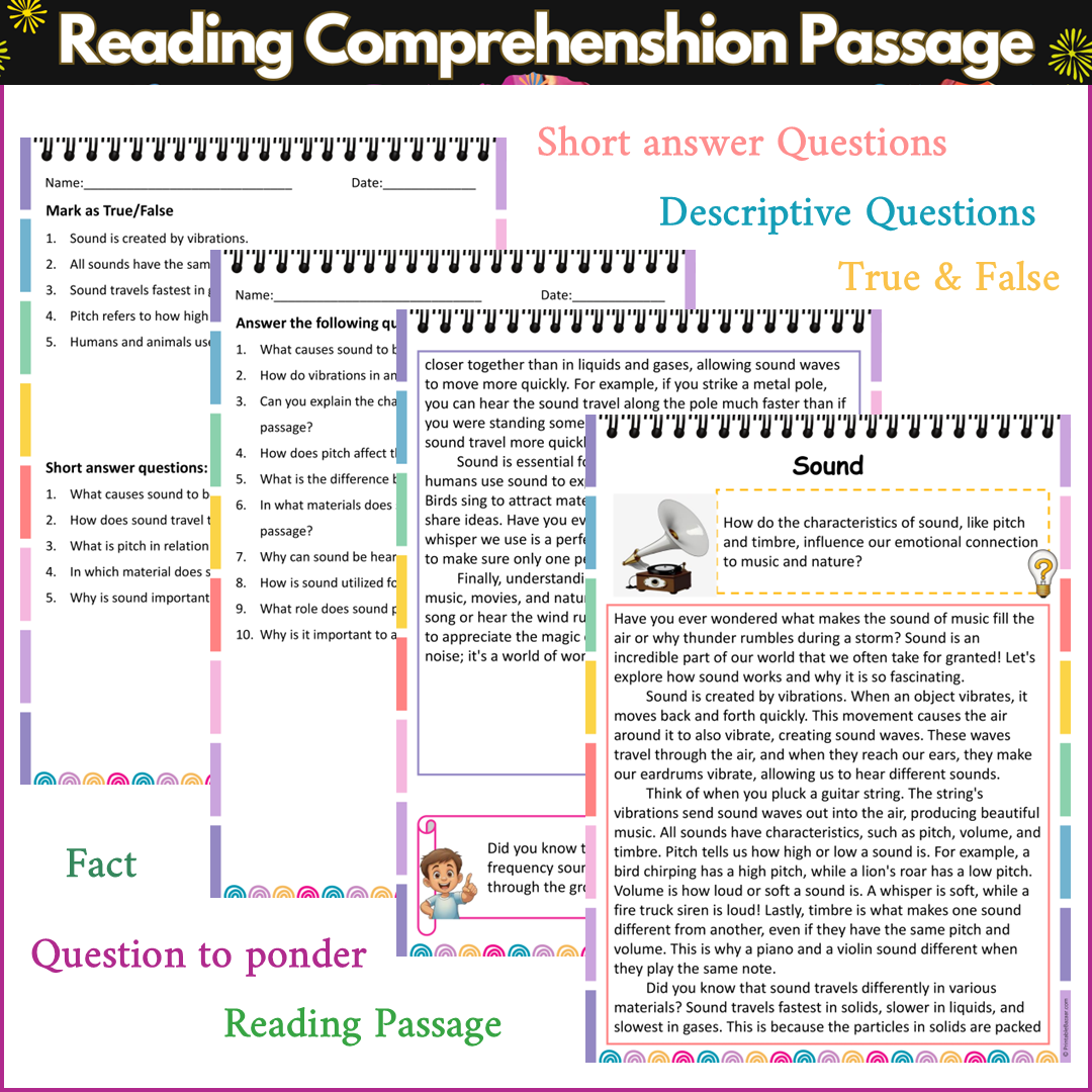 Sound | Reading Comprehension Passage and Questions – PrintableBazaar