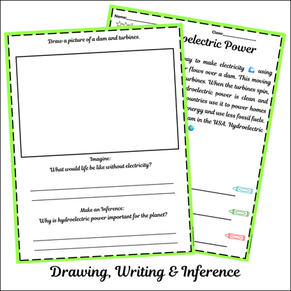 Hydroelectric Power | Short Reading Comprehension Creative Worksheet