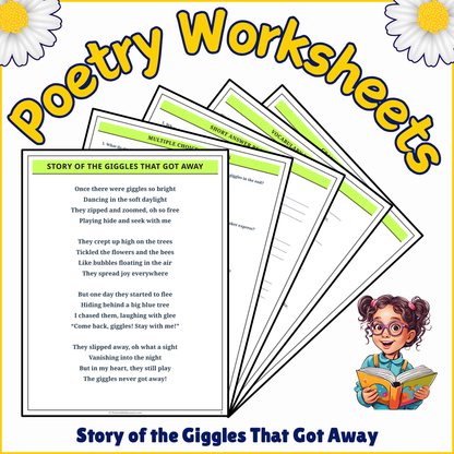 Story of the Giggles That Got Away | Poem Grammar Worksheet Printable Activity