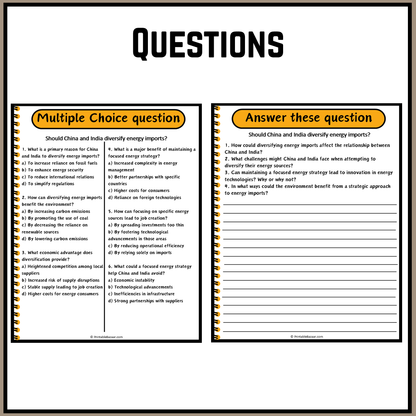 Should China and India diversify energy imports? | Debate Case Study Worksheet