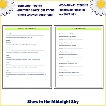 Stars in the Midnight Sky | Poem Grammar Worksheet Printable Activity