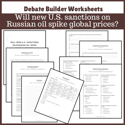 Will new U.S. sanctions on Russian oil spike global prices? | Favour and Against Worksheet Printable Activity