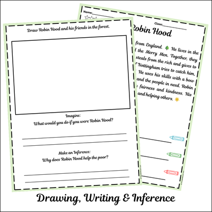 Robin Hood | Short Reading Comprehension Creative Worksheet