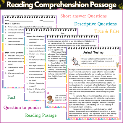 Animal Testing | Reading Comprehension Passage and Questions