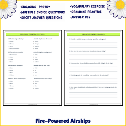 Fire-Powered Airships | Poem Grammar Worksheet Printable Activity