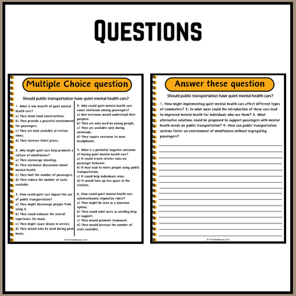 Should public transportation have quiet mental health cars? | Debate Case Study Worksheet