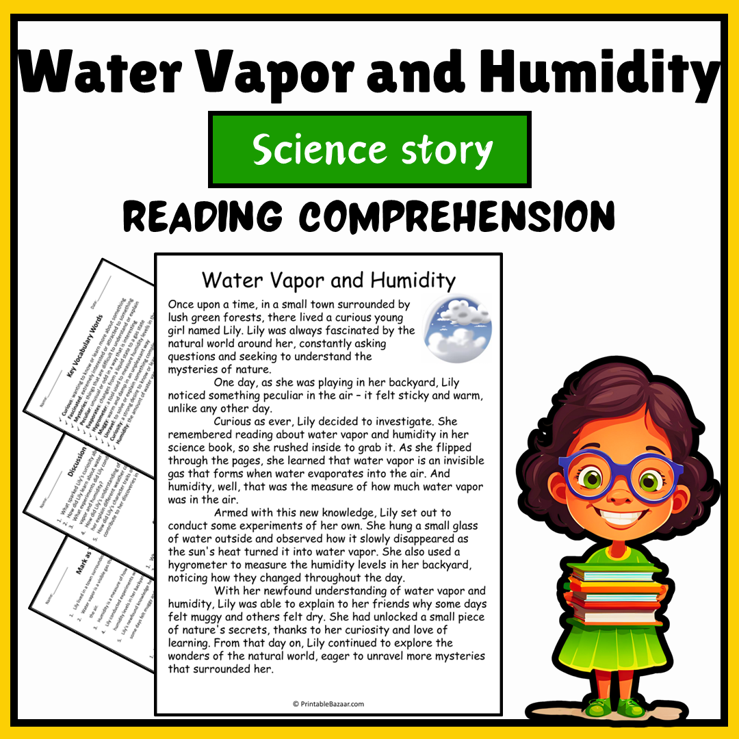 Water Vapor and Humidity | Science Story Reading Comprehension Activity