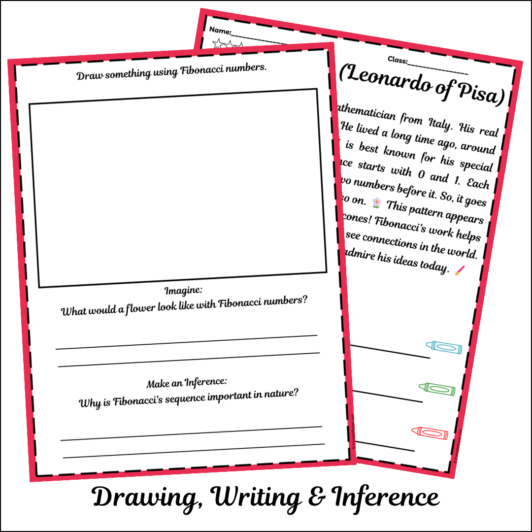Fibonacci (Leonardo of Pisa) | Short Reading Comprehension Creative Worksheet