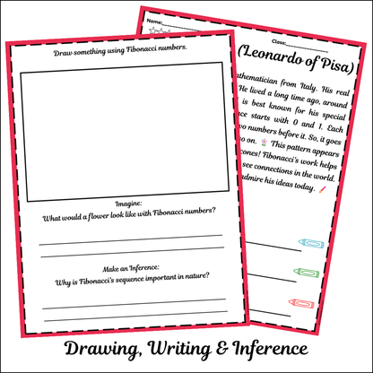 Fibonacci (Leonardo of Pisa) | Short Reading Comprehension Creative Worksheet
