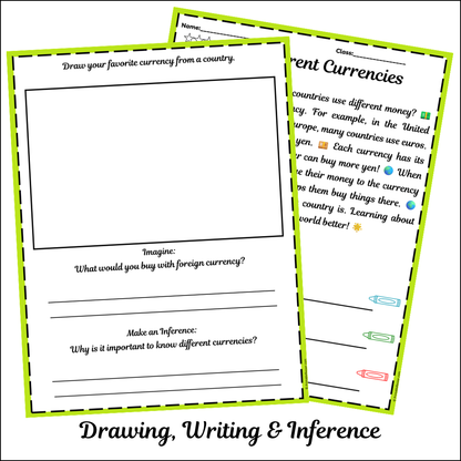 Different Currencies | Short Reading Comprehension Creative Worksheet